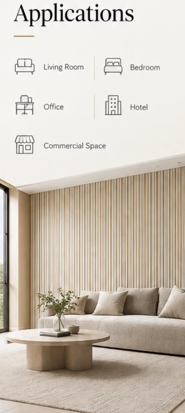 Fluted PS Wall Panel For Hotel Bedroom And Commercial Interior Decoration best